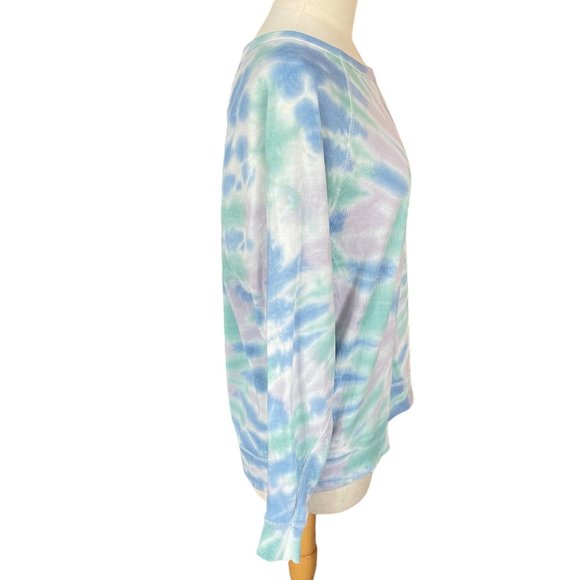 Grayson Threads Multicolor Tie Dye Embroidered Be Happy Lightweight Sweatshirt-M - Picture 6 of 13